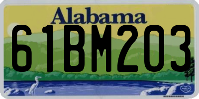 AL license plate 61BM203