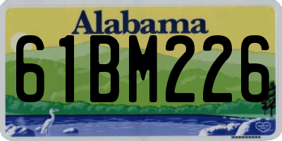 AL license plate 61BM226
