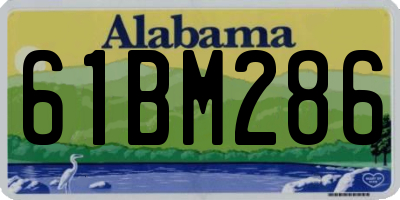 AL license plate 61BM286