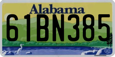 AL license plate 61BN385