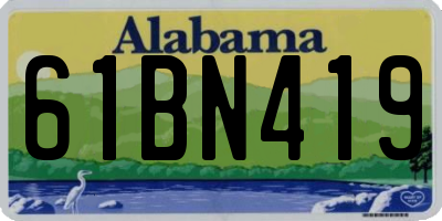 AL license plate 61BN419