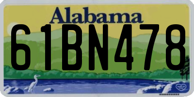 AL license plate 61BN478