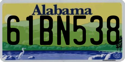 AL license plate 61BN538