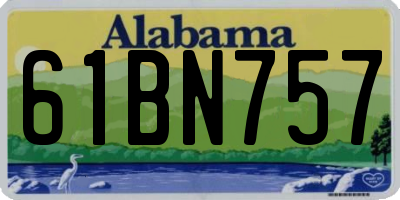 AL license plate 61BN757