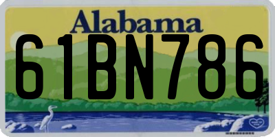 AL license plate 61BN786