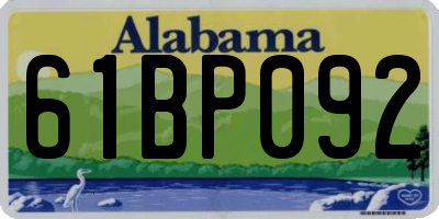 AL license plate 61BP092