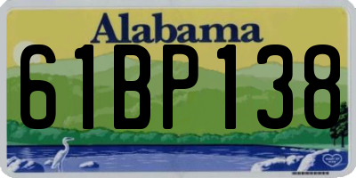 AL license plate 61BP138