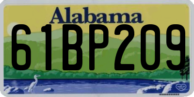 AL license plate 61BP209