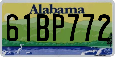 AL license plate 61BP772