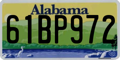 AL license plate 61BP972