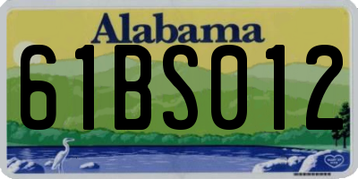 AL license plate 61BS012
