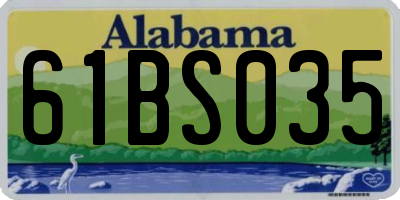 AL license plate 61BS035