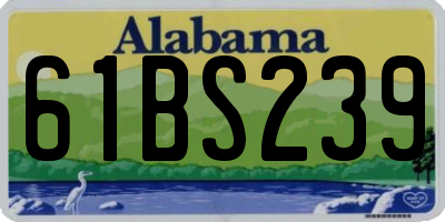 AL license plate 61BS239