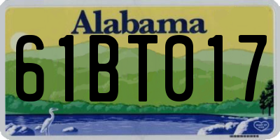 AL license plate 61BT017