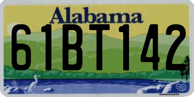 AL license plate 61BT142