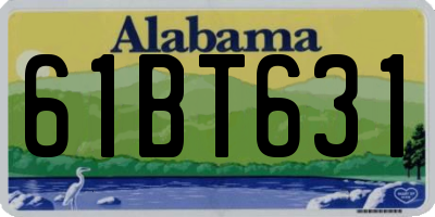 AL license plate 61BT631