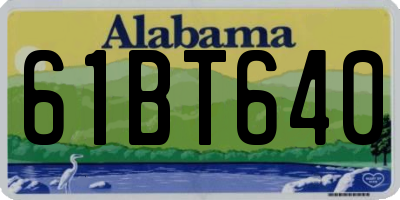 AL license plate 61BT640