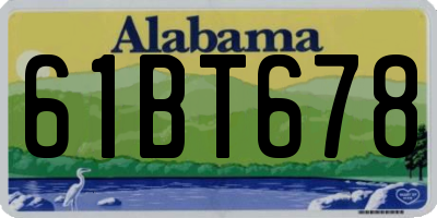 AL license plate 61BT678
