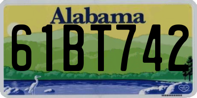 AL license plate 61BT742