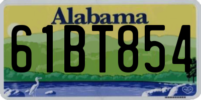 AL license plate 61BT854