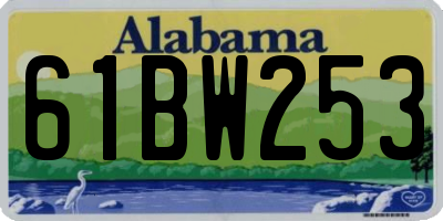 AL license plate 61BW253