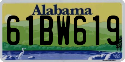 AL license plate 61BW619