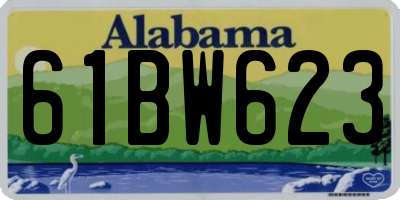 AL license plate 61BW623