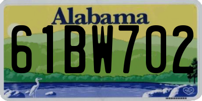 AL license plate 61BW702