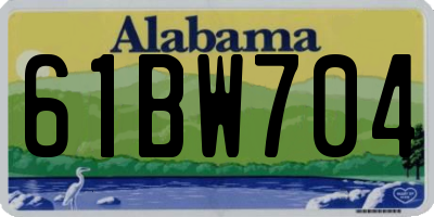 AL license plate 61BW704