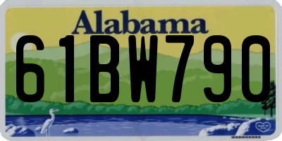 AL license plate 61BW790