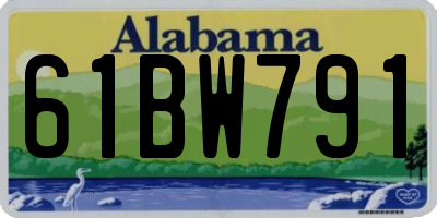 AL license plate 61BW791