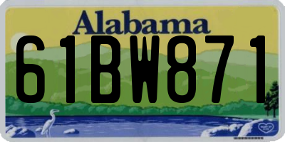 AL license plate 61BW871
