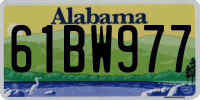 AL license plate 61BW977
