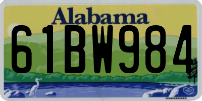AL license plate 61BW984