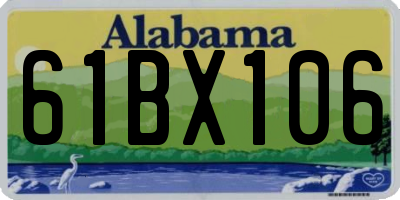 AL license plate 61BX106