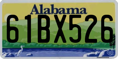 AL license plate 61BX526