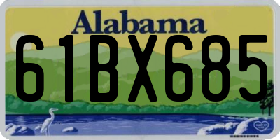 AL license plate 61BX685