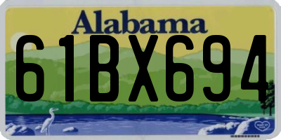 AL license plate 61BX694