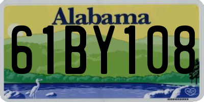 AL license plate 61BY108