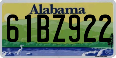 AL license plate 61BZ922