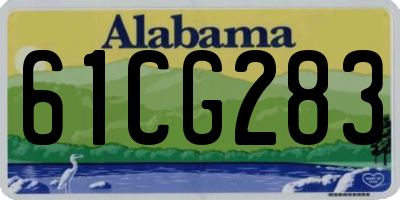 AL license plate 61CG283