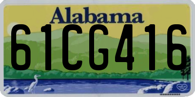 AL license plate 61CG416