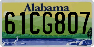 AL license plate 61CG807