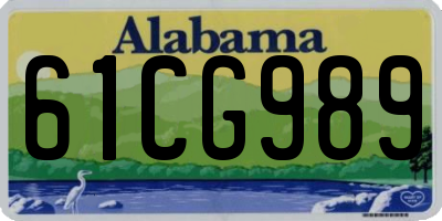 AL license plate 61CG989