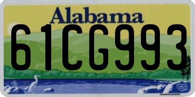 AL license plate 61CG993