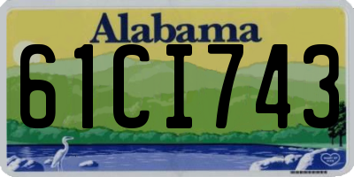 AL license plate 61CI743