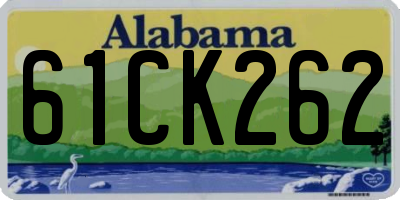 AL license plate 61CK262