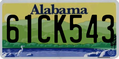 AL license plate 61CK543