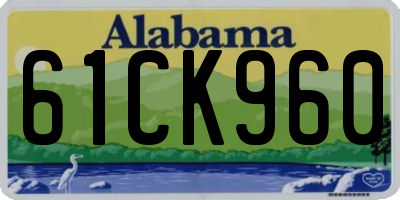 AL license plate 61CK960