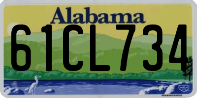 AL license plate 61CL734
